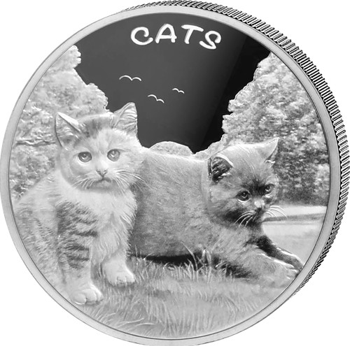Silbermünze katze 999 - silbermünze, 1