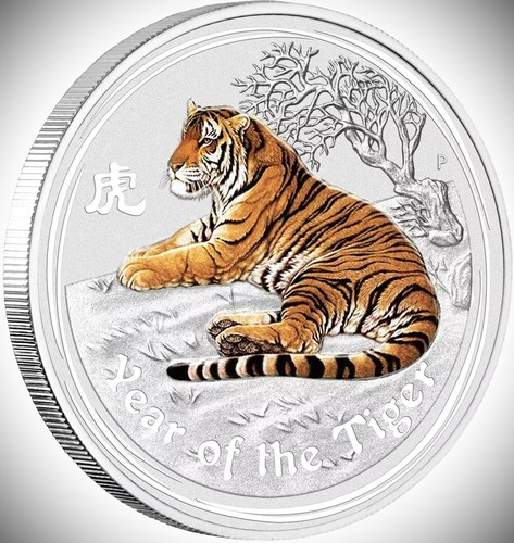 Silbermünze jahr des tigers - des,